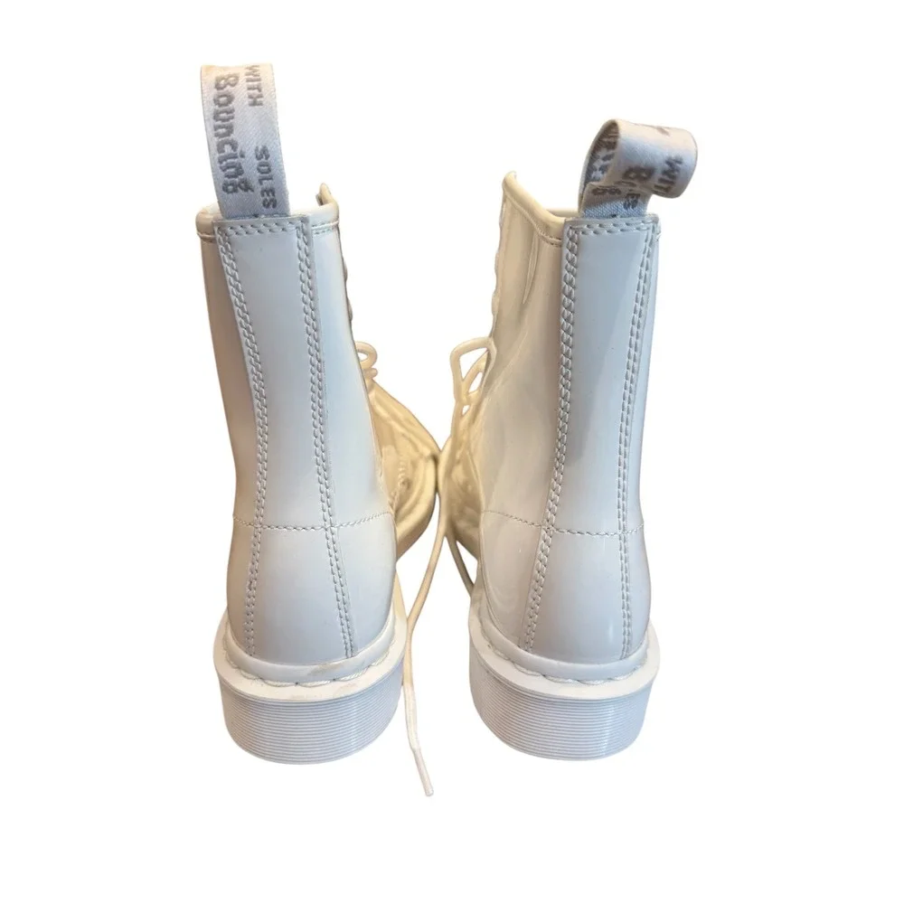 Dr. Martens 1460 Mono White Patent Leather Ankle Boots Womens Shoes US Size 6 - Picture 4 of 7